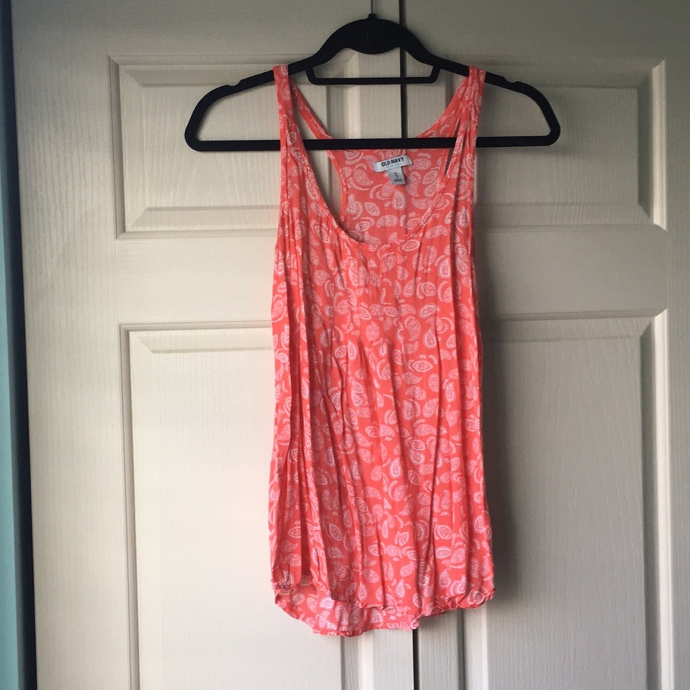 Orange paisley tank top